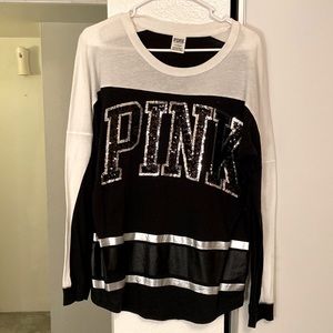 Pink long sleeve logo shirt